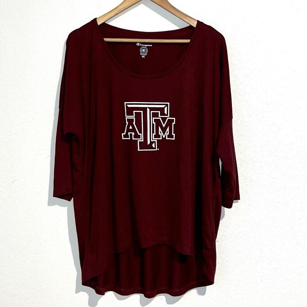 Champion XXL ATM Aggie 3/4 Sleeves graphic Top soft game day